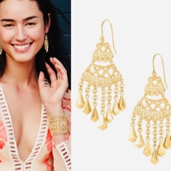 💜 Stella & Dot Alila Lace Necklace and Earring Set of 2 - Picture 3 of 13